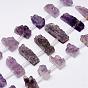 Natural Druzy Amethyst Beads Strands, Nuggets, 12~13x28~40x12~19mm, Hole: 2mm, about 16pcs/strand, 16 inch