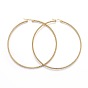 304 pendientes grandes de acero inoxidable, pendientes hipoalergénicos, forma de anillo con textura