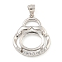 Настройки Серебряный кулон кабошон 925 стерлингов, Настройки зубца, с кубического циркония, настройки гвоздя горного хрусталя, Настройки зубца, овальные