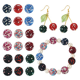 18 шт. 9 цветов, полимерная глина, бусины ручной работы, стразы, дискотечный шар бисер, круглые