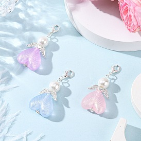 Сердце ангела светящийся акриловый кулон украшение, с цинковым сплавом застежками омаров коготь