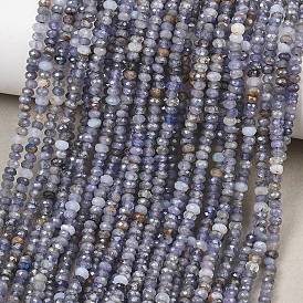 Natural Tanzanite Beads Strands, Rondelle, Faceted