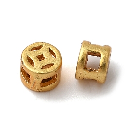 Rack Plating Brass Light Gold Beads, Cadmium Free & Lead Free, Long-Lasting Plated, Copper Cash