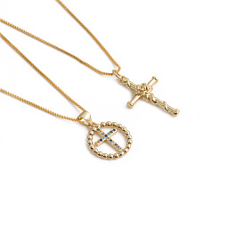 Vintage Rose Cross Necklace - Women's Retro Clavicle Chain Jewelry