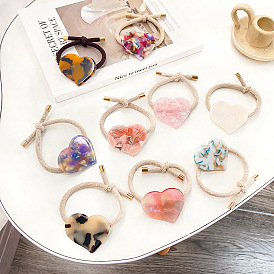 Cute Heart Hair Ties for Women, Fashionable Elastic Ponytail Holders and Headbands