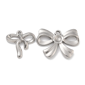 304 Stainless Steel Pendants, Bowknot Charm