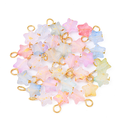 30шт акриловые подвески, звезда, с железной фурнитурой