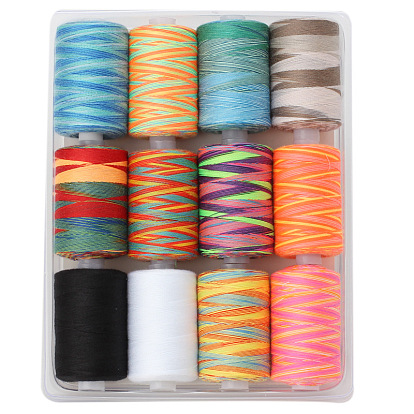 Rainbow color small roll multicolored thread hand sewing thread 402 sewing thread set household sewing machine thread colorful polyester thread