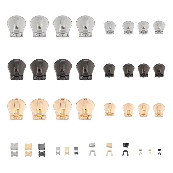Zinc Alloy Zipper Puller Sets, with Brass Zipper Repair Down Zipper Stopper and Plug, Garment Accessories