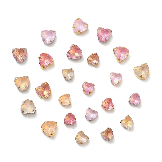 Латунные стеклянные стразы пришивные стразы, сердце