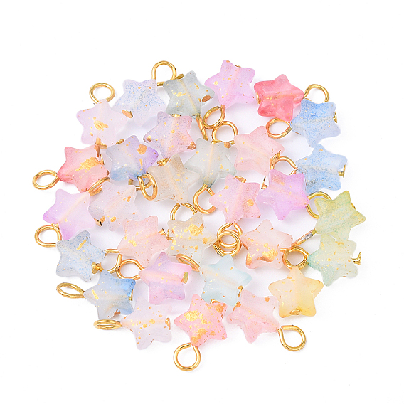 30шт акриловые подвески, звезда, с железной фурнитурой