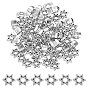 70Pcs Tibetan Style Alloy European Beads, Large Hole Beads, Star of David