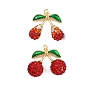Латунь эмаль подвески, вишня, с полимерной глиной горный хрусталь, долговечный, без кадмия и без свинца, стойки покрытие, золотые, с целью перехода в кольце