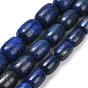 Нитки бусины из натурального ляписа-лазури, окрашенные, колонка