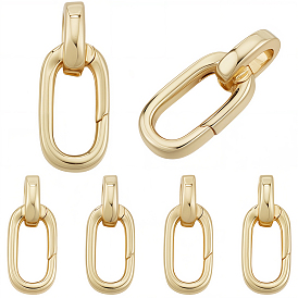 6шт. латунные пружинные кольца-затворы, без кадмия, без никеля и без свинца, овальные