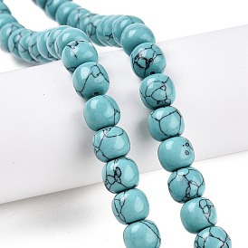 Synthetic Turquoise Beads Strands, Barrel