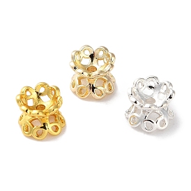 Rack Plating Brass Spacer Beads, Long-Lasting Plated, Lead Free & Cadmium Free, Flower