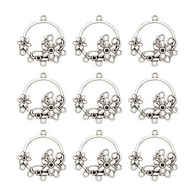 Tibetan Style Alloy Connector Rhinestone Settings, Flower