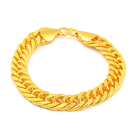 Brass Cuban Link Chain Bracelets, Lead Free & Cadmium Free