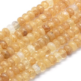 Perles de verre pastèque en pierre brins, rondelle