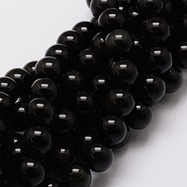 Natural Obsidian Round Beads Strands