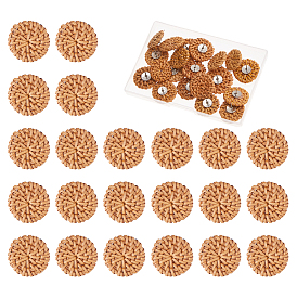 Канцелярские кнопки из ротанга ручной работы, с железными контактами, платина, плоско-круглые