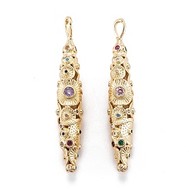 Настоящие 18 k позолоченные латунные подвески с микропаве и кубическим цирконием, долговечный, рис