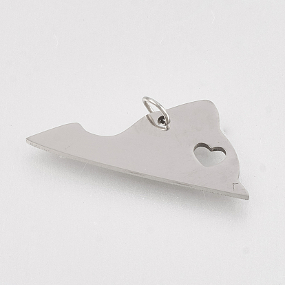 201 Stainless Steel Pendants, Map of Virginia