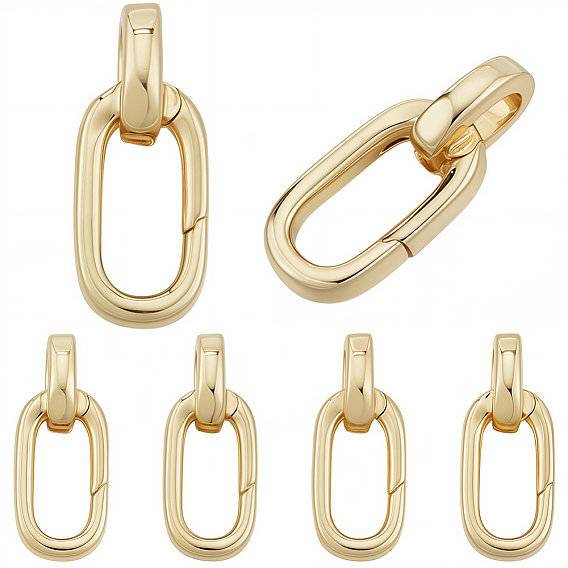 6шт. латунные пружинные кольца-затворы, без кадмия, без никеля и без свинца, овальные