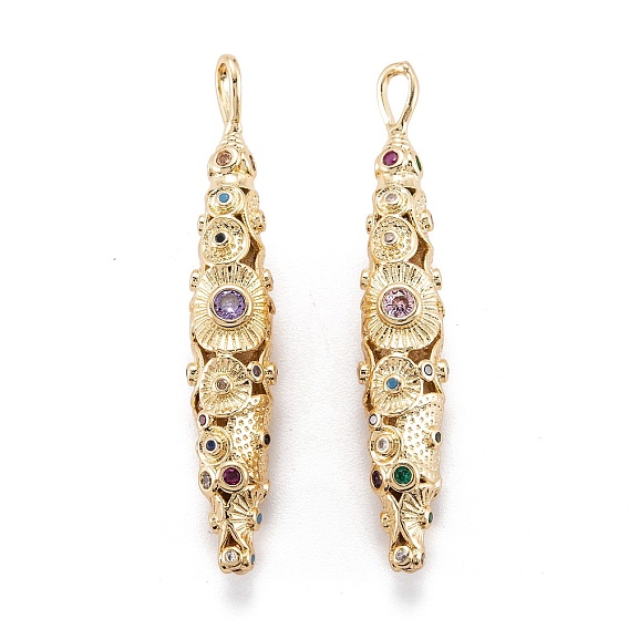 Настоящие 18 k позолоченные латунные подвески с микропаве и кубическим цирконием, долговечный, рис