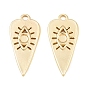 304 Stainless Steel Pendants, Heart with Evil Eye Charms, Rack Plating, Long-Lasting Plated
