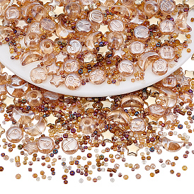 525шт. наборы для самостоятельного изготовления бусин, включая стеклянные бусины смешанных стилей, CCB пластиковые шарики, разнообразные