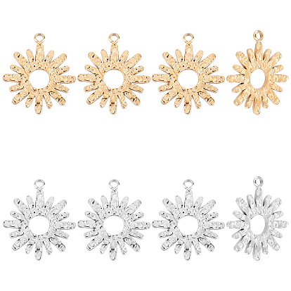 8шт 2 стили 304 подвески из нержавеющей стали, цветок