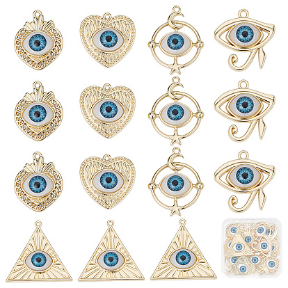 15 шт 5 стиль стойки покрытие сплава эмалевые подвески, без кадмия, без никеля и без свинца, сердце и треугольник и глаз ra/re