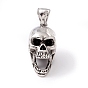 Tibetan Style 304 Stainless Steel Pendants, Skull