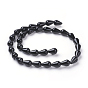 Natural Black Agate Beads Strands, Dyed & Heated, Drop