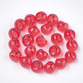 Transparent AS Plastic Charms, Suzumaru Beads, Faceted, Round