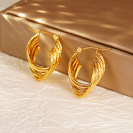 Стильные 304 серьги-кольца неправильной формы из нержавеющей стали