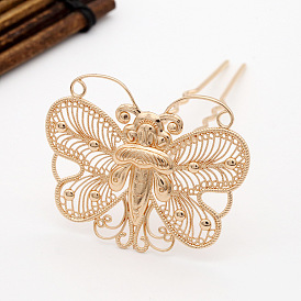 Zhongxing cast copper diy jewelry hairpin accessories hair accessories exquisite hollow butterfly hair fork hairpin material