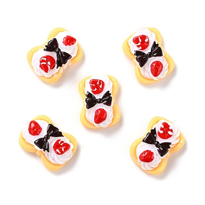 Cabuchones de resina, alimento de imitación, pastel