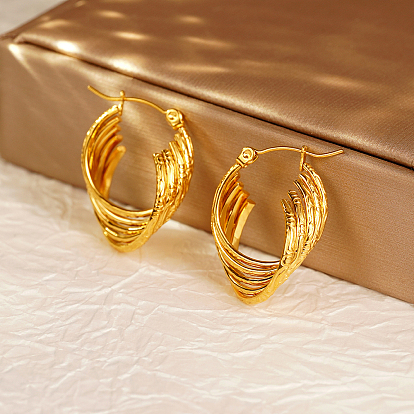 Стильные 304 серьги-кольца неправильной формы из нержавеющей стали