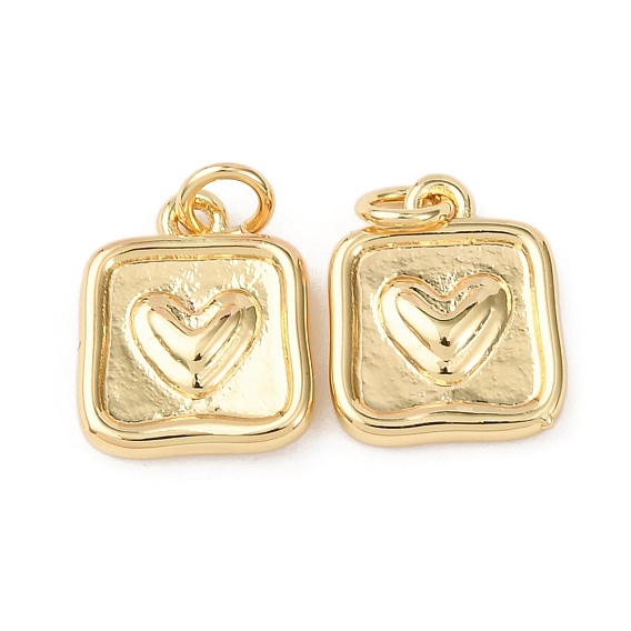 Латунные подвески, сердце прелести, без кадмия и без свинца, стойки покрытие, долговечный, с целью перехода в кольце