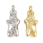Brass Pendants, Rabbit with Bowknot Pattern Charms