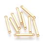 Brass Links/Connectors, Nickel Free, Real 18K Gold Plated, Cuboid