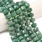 Естественный зеленый авантюрин бисер нитей, граненые, диск, Heishi бусы, с бисером