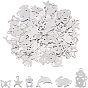 84Pcs 6 Style 304 Stainless Steel Pendants, Laser Cut