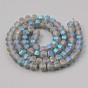 Frosted Plated Glass Beads Strands, Faceted Round