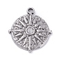 304 настройки подвесных кабошонов из нержавеющей стали, плоские круглые с солнцем