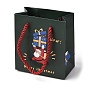 Рождественские подарочные пакеты с рисунком Санта-Клауса и хлопковыми ручками, сумки для покупок, прямоугольные