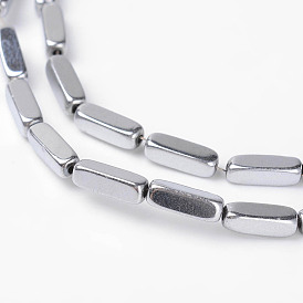 Параллелепипед немагнитная синтетический гематит бисер пряди, 9x3x3 мм, отверстие : 1 мм, около 45 шт / нитка, 15.7 дюйм